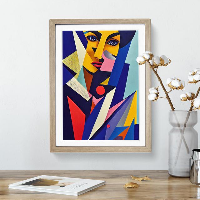 Woman Abstract Cubism No.1 - Wrapped Canvas Print Fairmont Park Format: Oak Framed, Size: 34cm H x 25cm W on Productcaster.