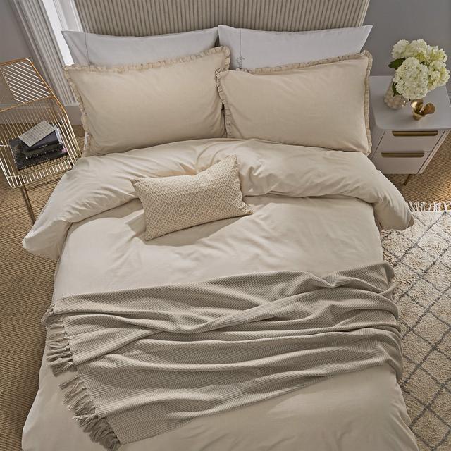 Serenity Frill Cotton Cover Set Linen Katie Piper Size: Single on Productcaster.