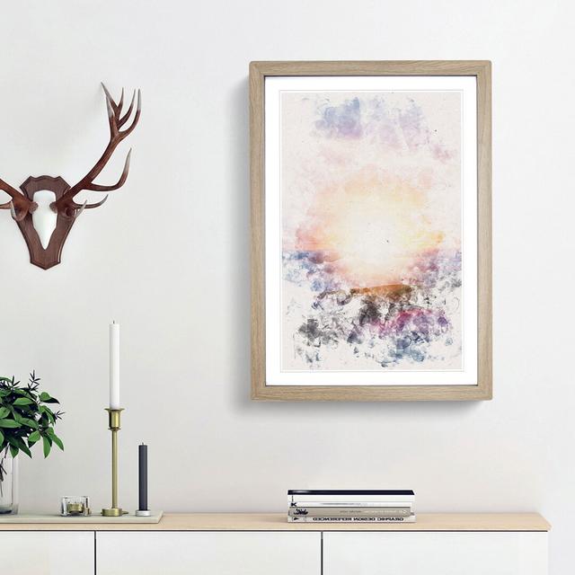 Sun upon the Mountain - Picture Frame Graphic Art Print East Urban Home Frame Option: Oak Framed, Size: 63cm H x 45cm W x 2cm D on Productcaster.