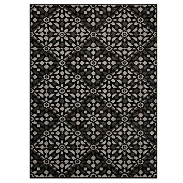 Eleada Geometric Machine Woven Black Area Rug ClassicLiving Rug Size: Rectangle 200 x 285cm on Productcaster.