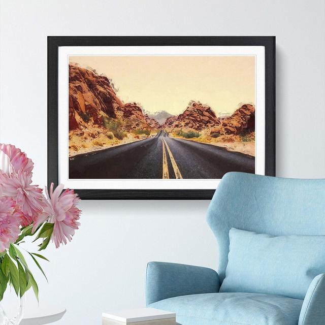 Road Through the Grand Canyon in Abstract - Picture Frame Graphic Art Print East Urban Home Size: 35cm H x 50cm W x 2cm D, Frame Option: Black on Productcaster.