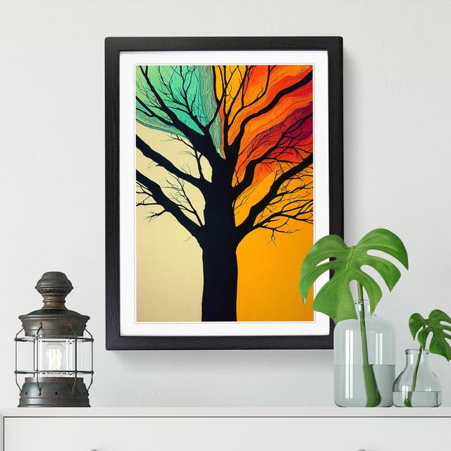 Tree Abstract In Colour Vol.11 - Print Marlow Home Co. Size: 46cm H x 34cm W x 2cm D, Frame Option: Oak on Productcaster.