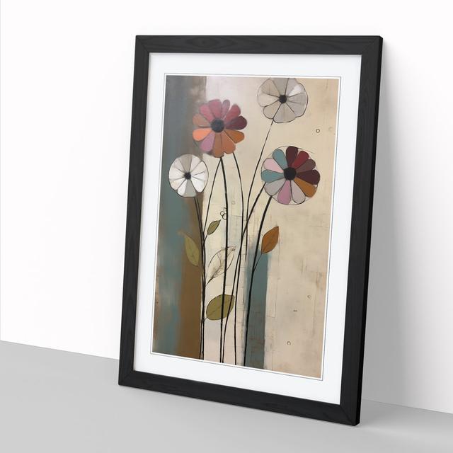 Modern Flowers Mid Century Vol.5 - Picture Frame Print Big Box Art Size: 34cm H x 25cm W x 2cm D, Format: Black on Productcaster.