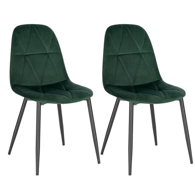 Esszimmerstuhl Dilworth (Set of 2) George Oliver Upholstery Colour: Dark Green on Productcaster.