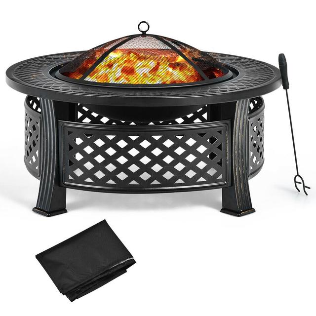 Bowery 50Cm H x 81Cm W Steel Outdoor Fire Pit Rosalind Wheeler on Productcaster.