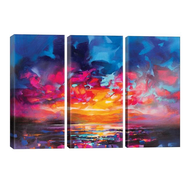 Liquid Light V by Scott Naismith - 3 Piece Wrapped Canvas Painting Ebern Designs Size: 101.6cm H x 152.4cm W x 1.91cm D on Productcaster.