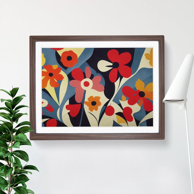 Evolving Abstract Flowers - Single Picture Frame Print Marlow Home Co. Size: 25cm H x 34cm W x 2cm D, Frame Colour: Walnut on Productcaster.