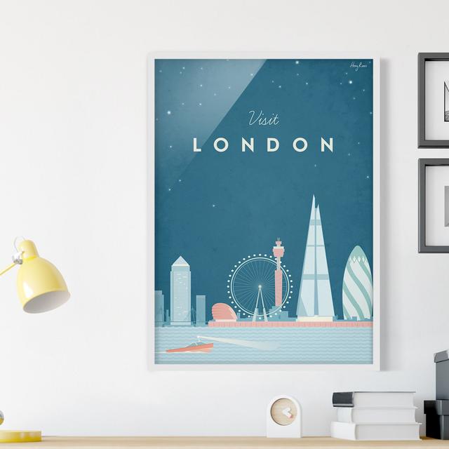 Picture With Frame - Travel Poster - London - Portrait 4:3 - A Maturi Frame Option: White Framed, Size: 70cm H x 50cm W x 2cm D on Productcaster.