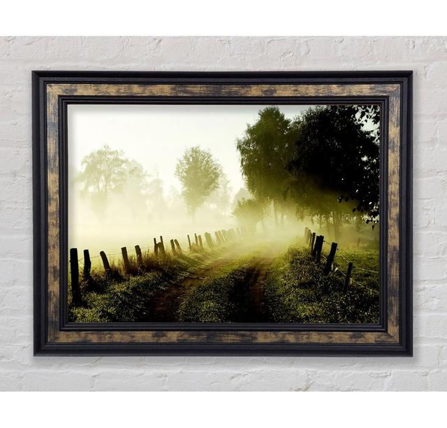 Country Lane Mist - Single Picture Frame Art Prints Union Rustic Size: 100cm H x 141.4cm W x 8cm D, Format: Gold/Black Framed Paper on Productcaster.