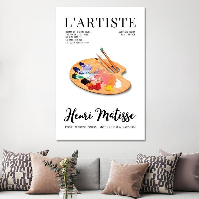 L''artiste French Art Magazine Cover Design With Matisse And Palette Maturi Size: 152.4cm H x 101.6cm W x 3.81cm D on Productcaster.