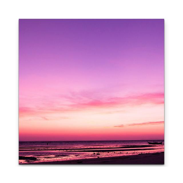 Leinwandbild Pinker Sonnenuntergang am Meer East Urban Home Größe: 60 L x 60 B on Productcaster.