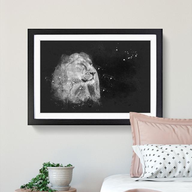 Wild Lioness - Picture Frame Graphic Art Print East Urban Home Frame Option: Black Framed, Size: 45cm H x 63cm W x 2cm D on Productcaster.