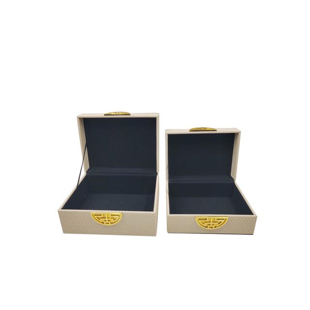 Jewellery Box + (Set of 2) Brayden Studio Finish: Gray/Gold on Productcaster.