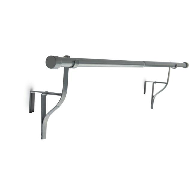 Glenmoral Stainless Steel Adjustable 70cm to 120cm 2cm Single Pole Rebrilliant Finish: Grey on Productcaster.