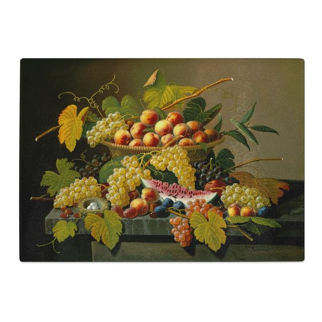 Still Life with Flowers and Fruit Vol.4 by Severin Roesen Chopping Board East Urban Home Size: 0.4cm H x 20cm W x 28.5cm L on Productcaster.