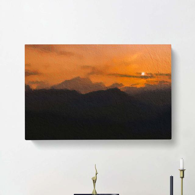 The Sun over the Mountains - Wrapped Canvas Painting Print East Urban Home Size: 35cm H x 50cm W x 3cm D on Productcaster.