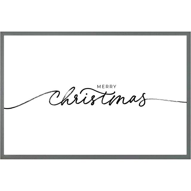 Burchinal Merry Christmas Hand Drawn Lettering - Single Picture Frame Art Prints The Seasonal Aisle Size: 76cm H x 114cm W x 4cm D, Frame Colour: Grey on Productcaster.