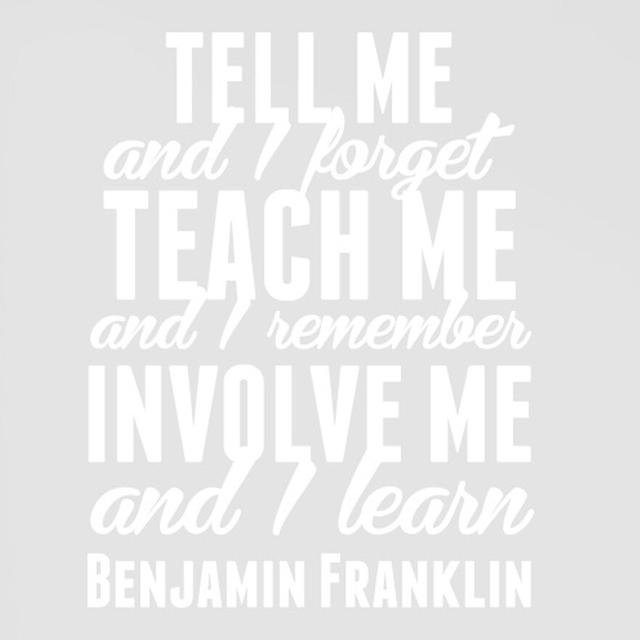 Benjamin Franklin Tell Me and I Forget Teach Me and I Remember Wall Sticker 17 Stories Colour: White, Size: Medium on Productcaster.