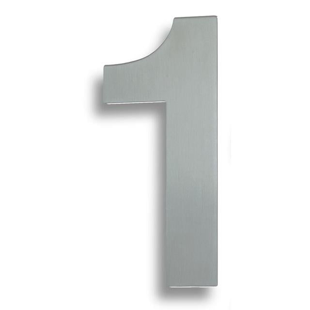 Colindale 18cm H Stainless Steel House Number Dakota Fields Number: 1, Colour: Satin Stainless Steel on Productcaster.