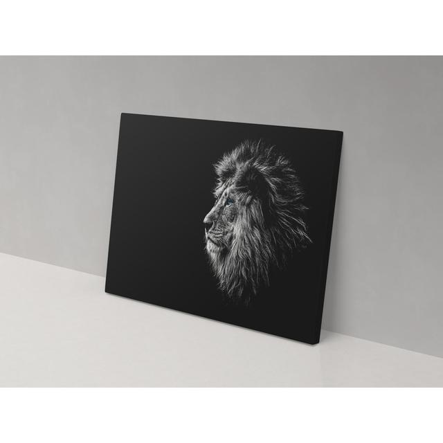 Black And White Lion - Wrapped Canvas Print ClassicLiving Size: 82cm H x 123cm W x 4cm D on Productcaster.