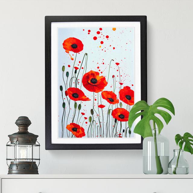 Poppy Flower Splatter Vol.1 - Print Marlow Home Co. Size: 46cm H x 34cm W x 2cm D, Frame Option: Walnut on Productcaster.