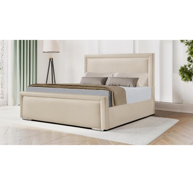 Cihat Upholstered Bed Frame Ivy Bronx Colour: Cream, Size: Single (3') on Productcaster.