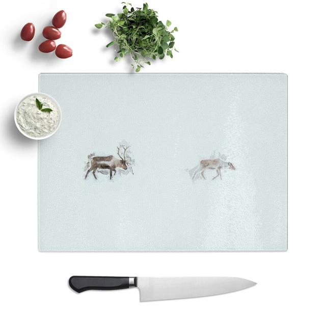 Tempered Glass Deer Reindeer Chopping Board East Urban Home Size: 39 cm W x 28.5 cm L on Productcaster.