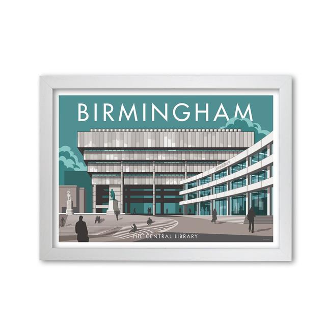 Birmingham Library by Stephen Millership - Graphic Art Print on Paper East Urban Home Size: 42 cm H x 59.4 cm W x 5 cm D, Frame Options: White on Productcaster.