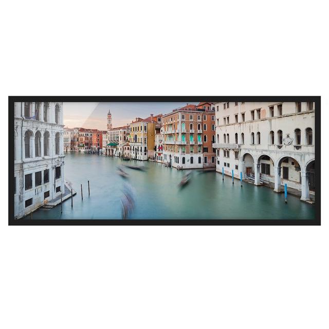 Grand Canal View from the Rialto Bridge Venice - Picture Frame Photograph Brayden Studio Size: 30cm H x 75cm W x 2cm D, Frame Option: Black Framed on Productcaster.