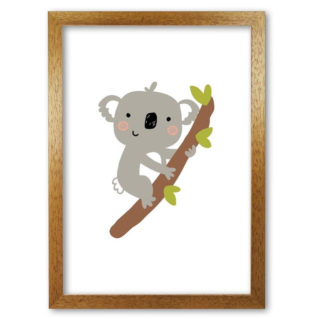 Children's Animals, Koala - Graphic Art Print on Paper East Urban Home Size: 60 cm H x 42 cm W x 5 cm D, Format: Honey Oak Frame on Productcaster.