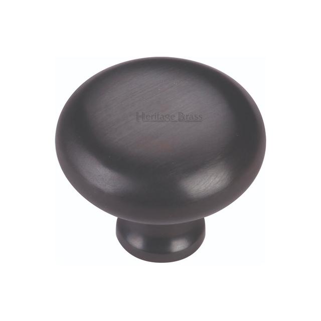 Victorian Inspired Mushroom Knob Heritage Brass Size: 3.2cm H x 3.8cm W x 3.8cm D, Finish: Matt Black on Productcaster.