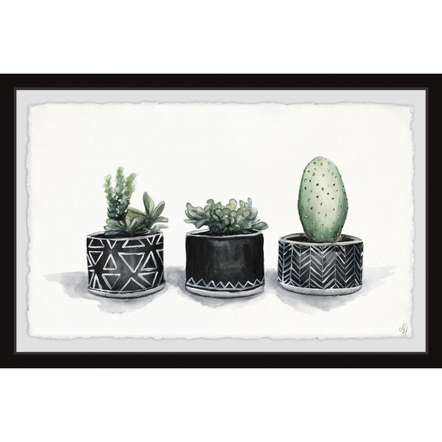 Tribal Cactus Framed Watercolor Painting Print East Urban Home Size: 30 cm H x 46 cm W x 3 cm D on Productcaster.