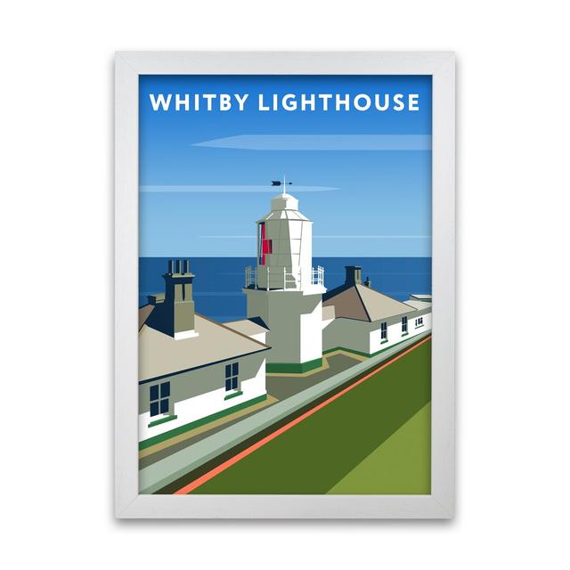 Whitby Lighthouse by Richard O'Neill - Single Picture Frame Print 17 Stories Frame Options: White, Size: 42 cm H x 29.7 cm W x 3 cm D on Productcaster.