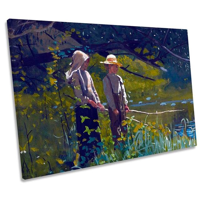 Winslow Homer Fishing - Wrapped Canvas Print Union Rustic Size: 40.6cm H x 61cm W x 2cm D on Productcaster.