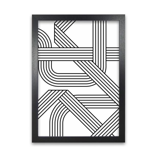 Black And White Geometric Patterns B - Print Norden Home Size: 59cm H x 42cm W x 3cm D, Frame Option: Black Frame on Productcaster.