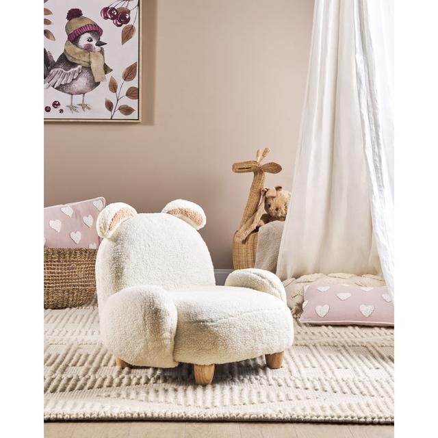 Duerr Upholstered Armchair Zoomie Kids Upholstery Colour: White on Productcaster.