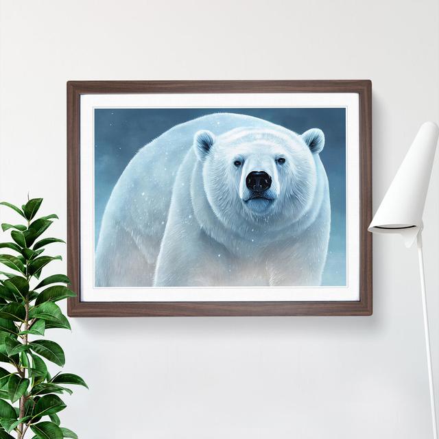 Marvellous Polar Bear - Picture Frame Graphic Art Alpen Home Size: 34cm H x 46cm W x 2cm D, Frame Colour: Walnut on Productcaster.