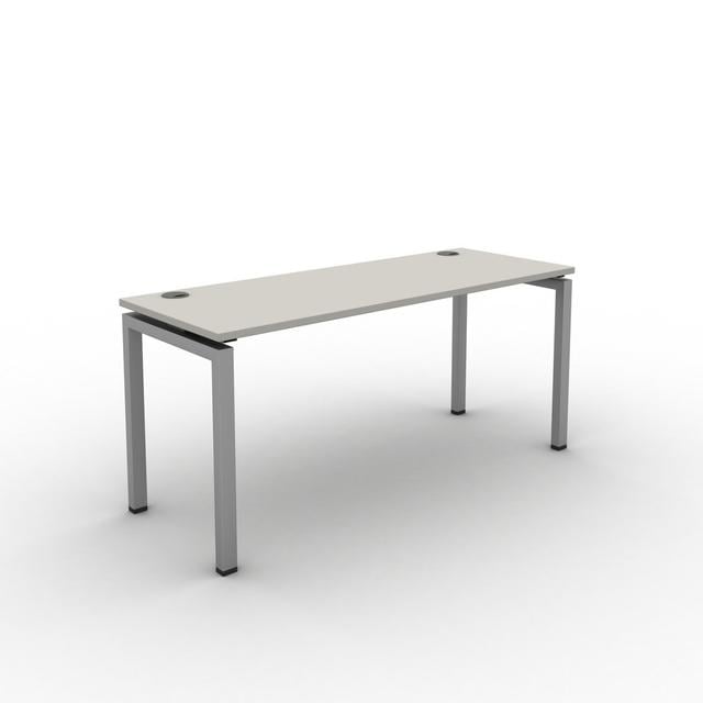 Grazian Desk Ebern Designs Frame Colour: Silver, Top Colour: Dove Grey, Size: 73cm H x 100cm W x 80cm D on Productcaster.