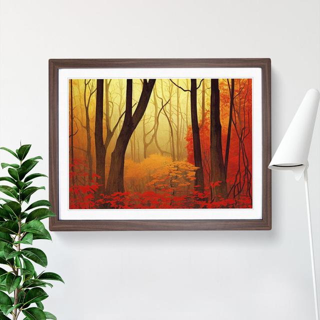 Distinguished Autumn Forest - Single Picture Frame Print Alpen Home Size: 46cm H x 64cm W, Frame Colour: Walnut on Productcaster.