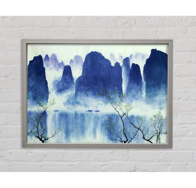 Japanese Mountain Reflections - Single Picture Frame Art Prints on Canvas Bright Star Size: 100cm H x 141.4cm W on Productcaster.