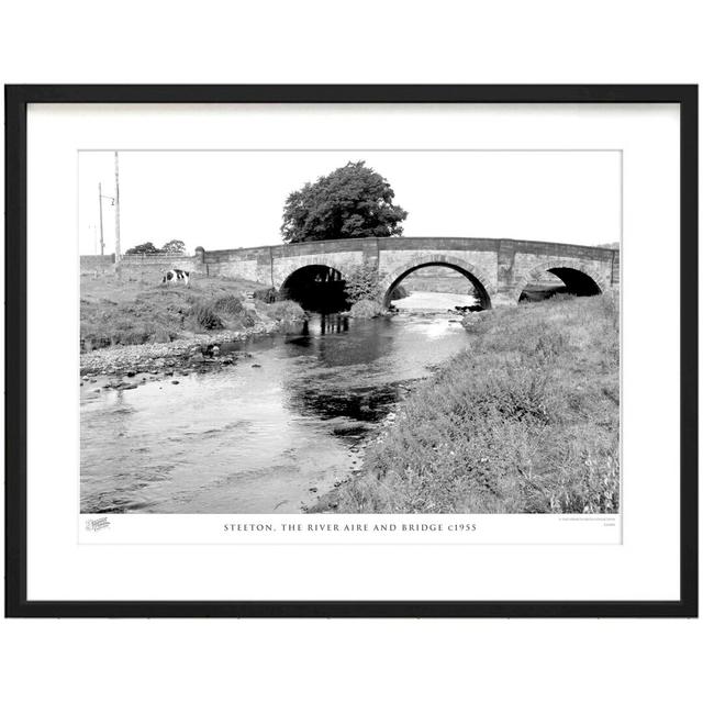 'Steeton, the River Aire and Bridge C1955' by Francis Frith - Picture Frame Photograph Print on Paper The Francis Frith Collection Size: 40cm H x 50cm on Productcaster.