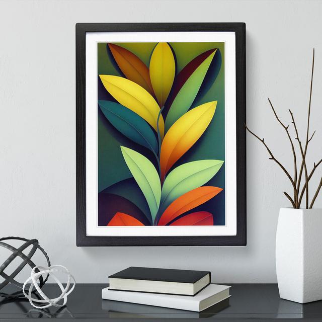 Lively Leaves - Picture Frame Graphic Art Marlow Home Co. Frame Colour: Black, Size: 64cm H x 46cm W x 2cm D on Productcaster.