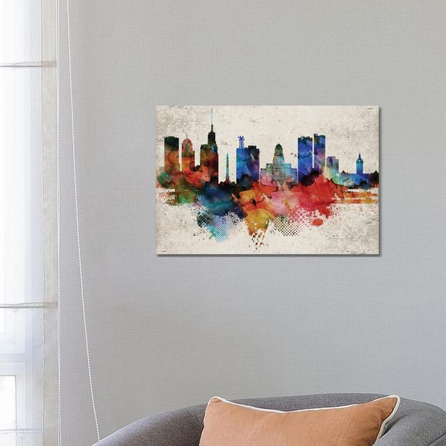 Buffalo Abstract by Walldecoraddict - Wrapped Canvas Graphic Art Brayden Studio Size: 30.48cm H x 45.72cm W x 1.905cm D on Productcaster.