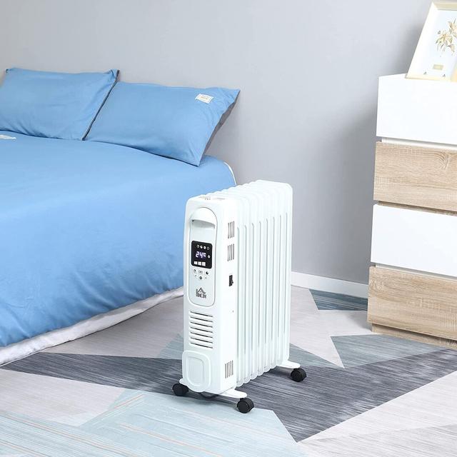 2,000 Watt Electric Radiant Heater with Automatic Thermostat HOMCOM Finish: White on Productcaster.