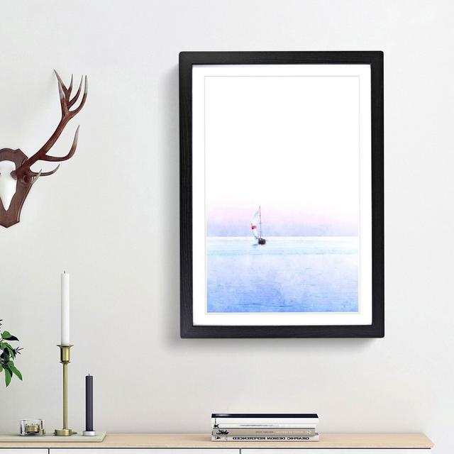 Sailboat Upon the Ocean - Picture Frame Graphic Art Print East Urban Home Frame Option: Black Framed, Size: 63cm H x 45cm W x 2cm D on Productcaster.