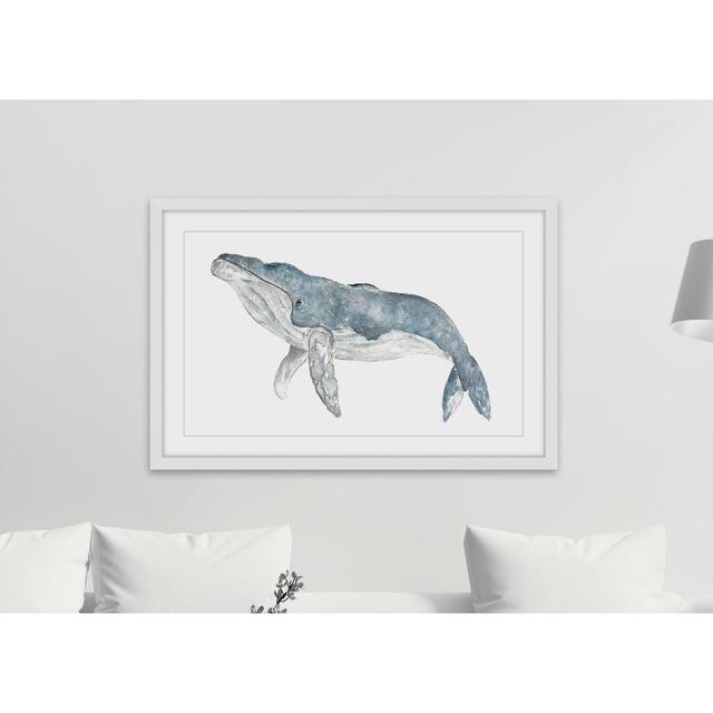 "Humpback Whale" by Thimble Sparrow Framed Painting Print East Urban Home Size: 61cm H x 91cm W x 3.81cm D on Productcaster.