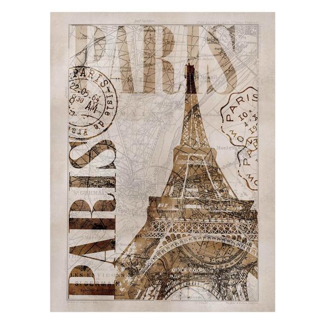 Shabby Chic Collage - Paris Maison Alouette Format: 330 g/m² recycelte Canvas, Größe: 40 cm H x 30 cm B on Productcaster.