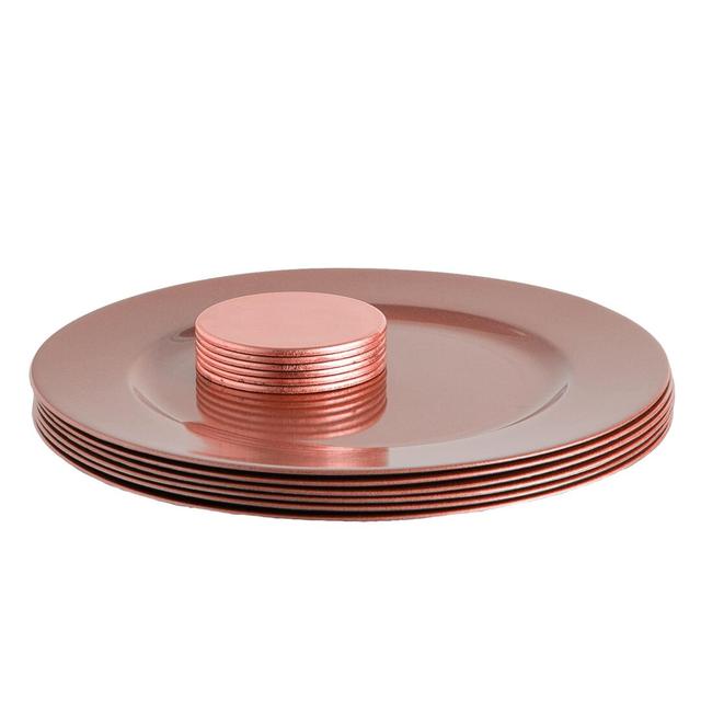 Argon Tableware - Metallic Charger Plates Set (Set of 12) Argon Tableware Colour: Rose on Productcaster.