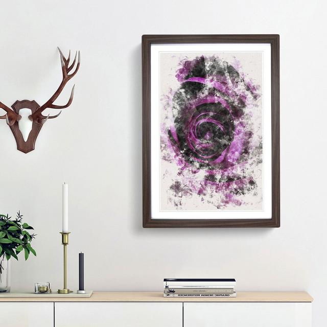 Striking Purple Rose - Picture Frame Graphic Art Print East Urban Home Frame Option: Walnut Framed, Size: 45cm H x 33cm W x 2cm D on Productcaster.