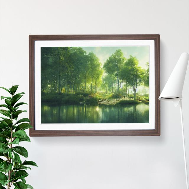 Fantastic Pond - Single Picture Frame Print Alpen Home Frame Colour: Walnut, Size: 25cm H x 34cm W x 2cm D on Productcaster.